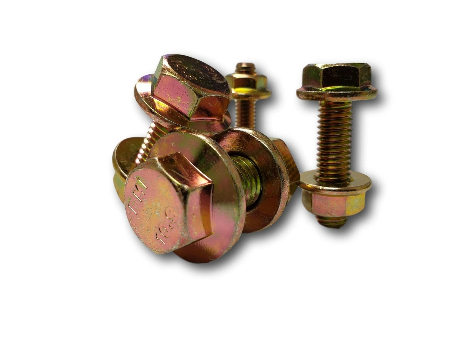 Grade 10.9 Metric Flange Bolt & Flange Nut Assortment 429 Piece Kit Yellow Zinc
