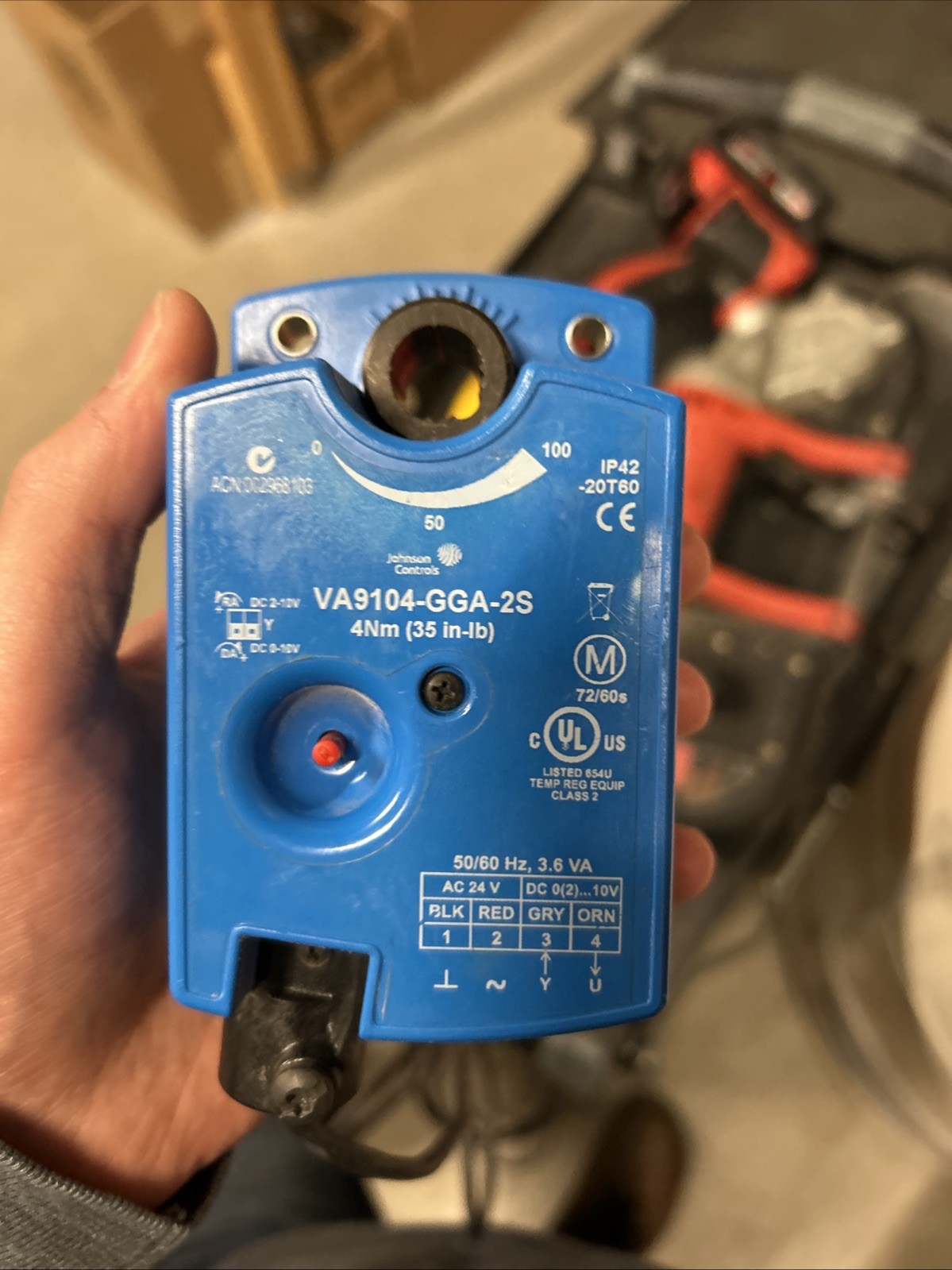 Johnson Controls VA9104-GGA-2S Valve Actuator 4 NM, 35 In-lb, 24VAC