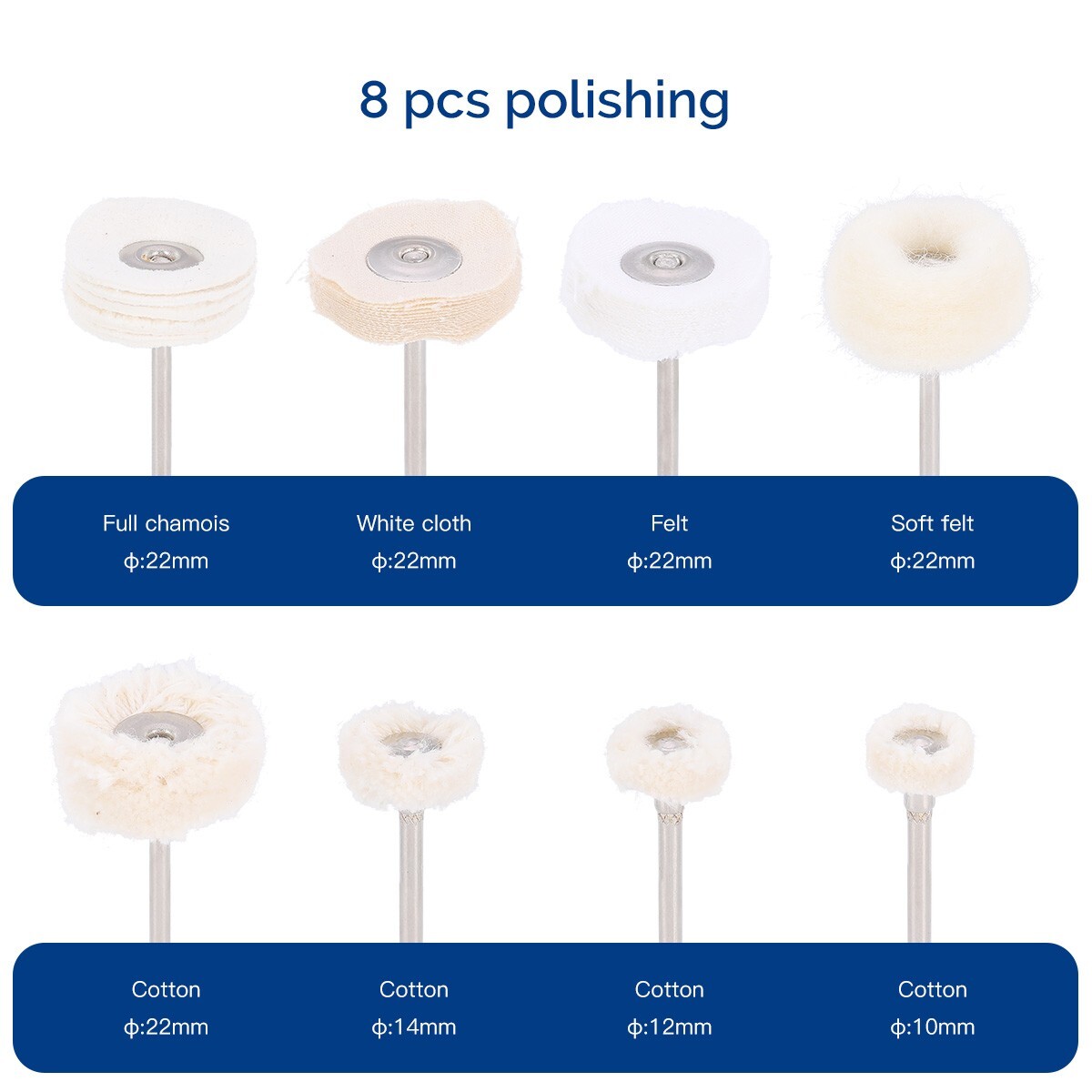 51pcs Dental Diamond Burs Discs Silicon Felt Wheel Polishing Brushs HP Polishers
