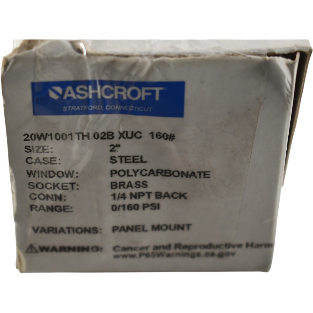NEW Ashcroft 20W1001TH 02B XUC 160# 2» Panel Mount Pressure Gauge