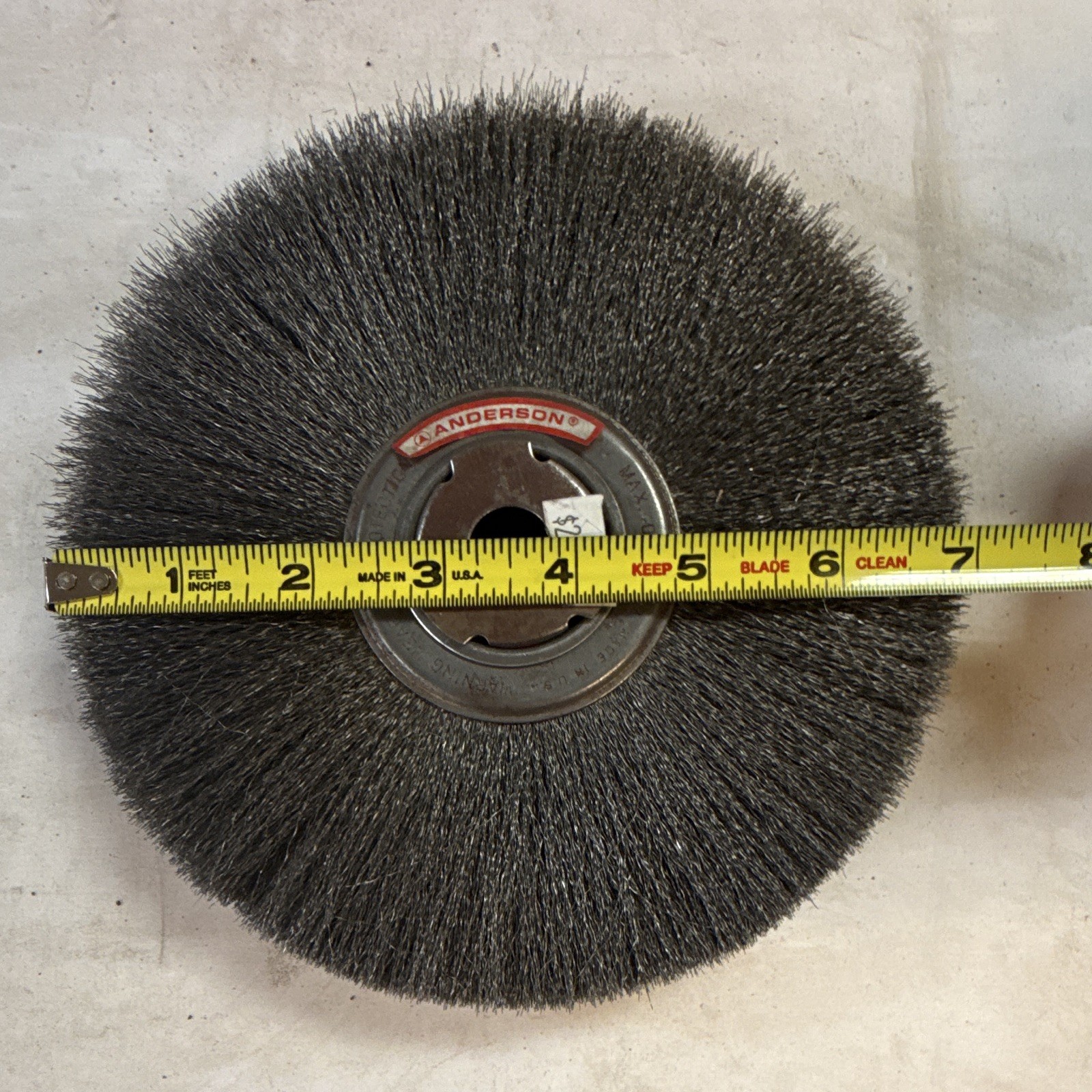 Anderson Crimped Steel Wire Wheel Brush, Arbor Hole, 6 in Dia, 0.010 in Wire