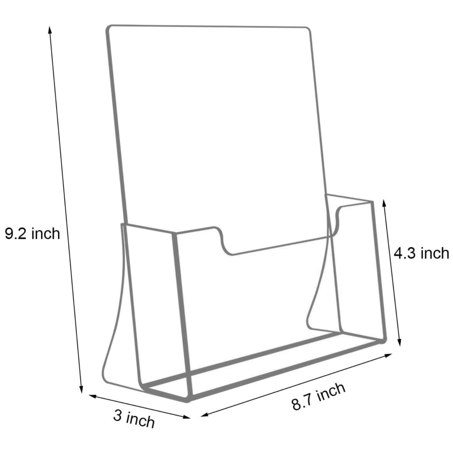 Clear Acrylic Brochure Holder Stand, 8.5×11 – 6 Pack