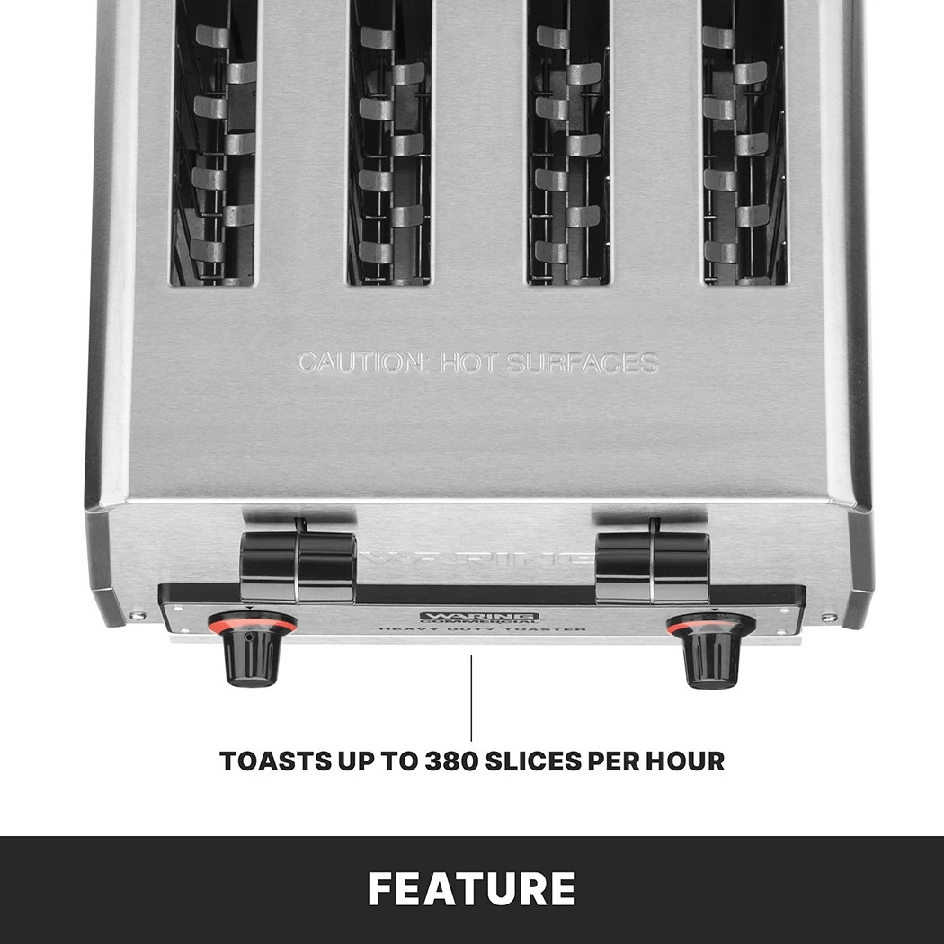 Waring Commercial Heavy-Duty 4-Slot Toaster, 208 Volt, WCT805B, New in Box