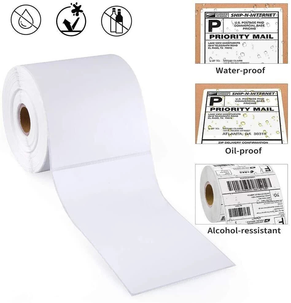 5 Rolls 4×6 Direct Thermal Shipping Labels – 250 per roll – 1250 labels Total