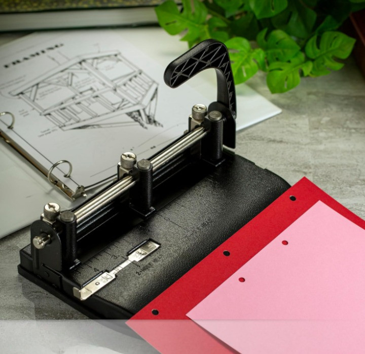 Perforadora ajustable de 2-3 orificios con palanca, capacidad para 32 hojas