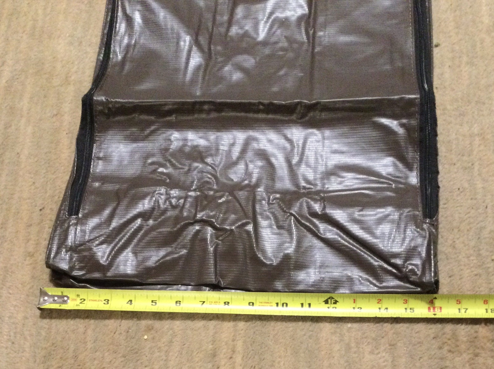 RUBBERMAID Housekeeping Cart Canvas Vinyl Lined Bag Zipper Brown New