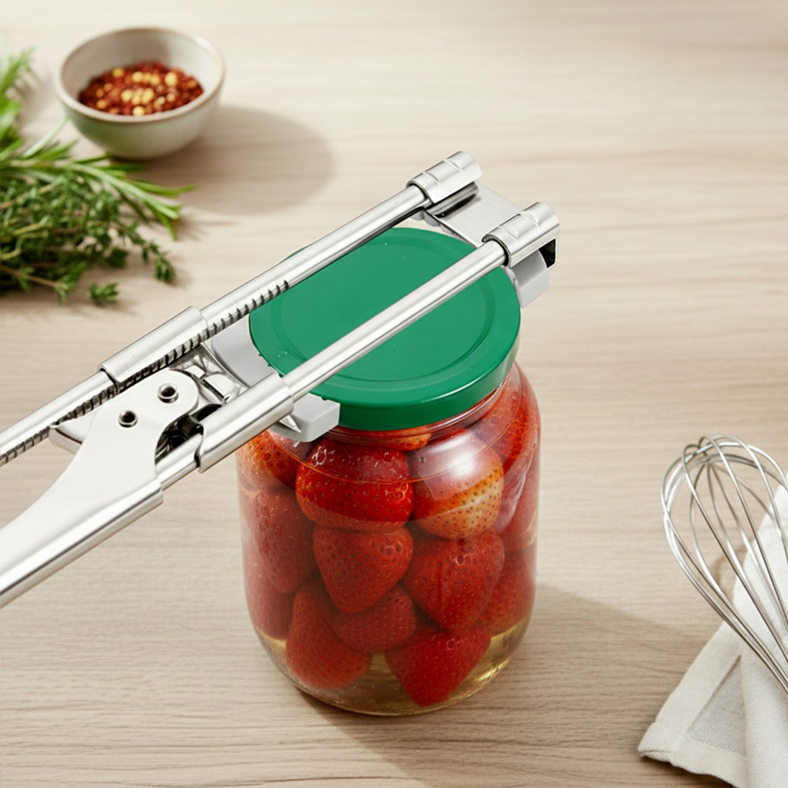 Can Opener for Seniors, Adjustable Stainless Steel Jar Opener, Can Opener Set