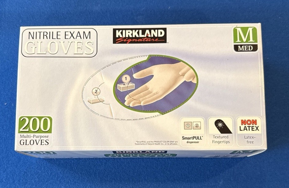 NEW – Kirkland Signature Nitrile Exam Gloves, Medium – 200 Count