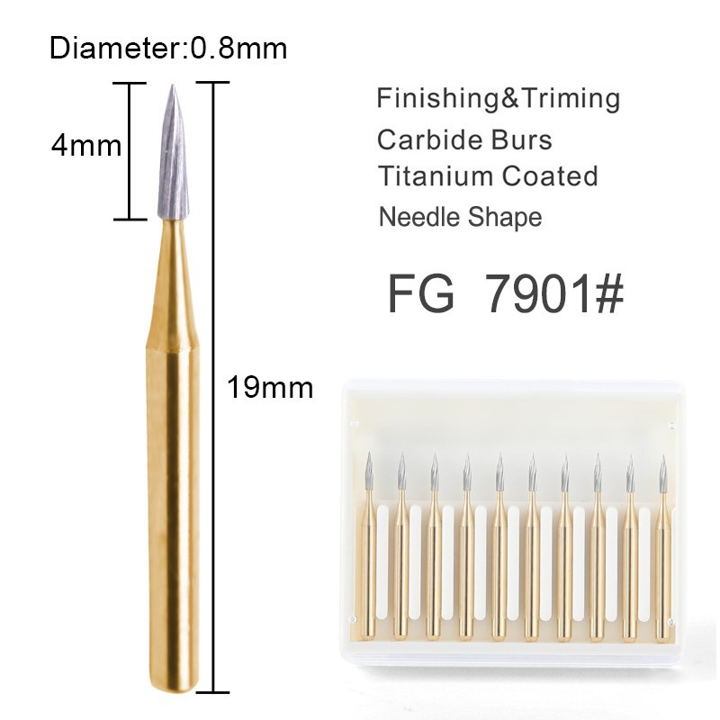 10 X Dental Carbide Tungsten Steel Burs Bur Drill FG For High Speed Handpiece