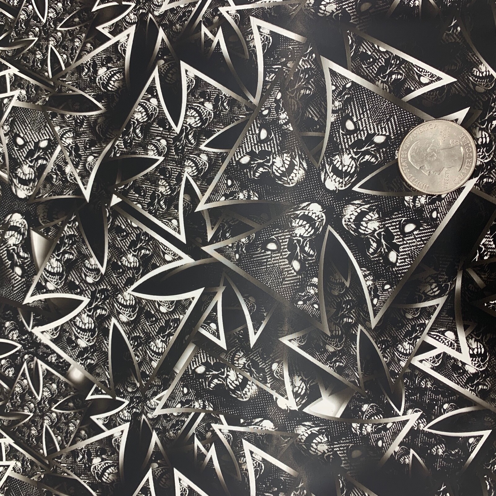 HYDROGRAPHIC FILM Carbon fiber skulls Iron Cross 7′ x 20″ of film hydro DIP APE