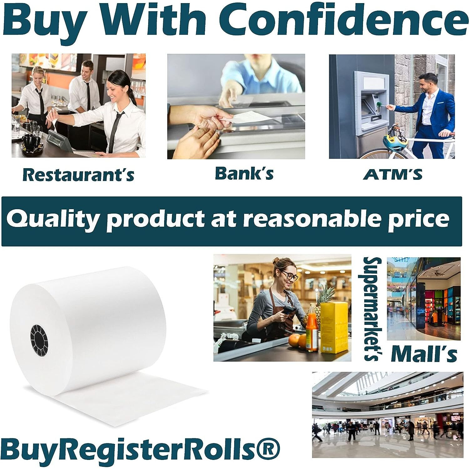3 1/8 X 230 THERMAL PAPER 50 ROLLS HIGHQUALITY PRINTING FOR STAR TSP100 BPA FREE