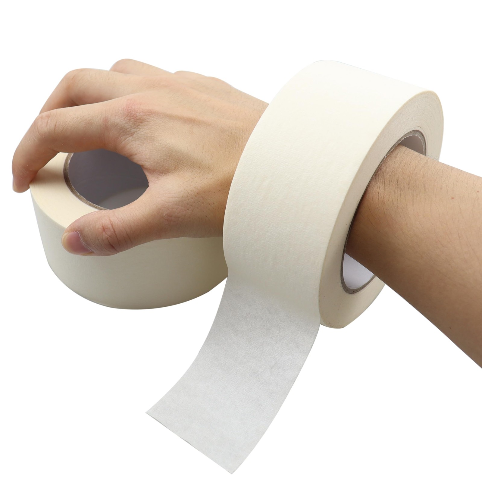 Masking Tape 2 Inch x 55 Yards, 2 Rolls, Beige White Painter’s Tape—Multi-Pur…