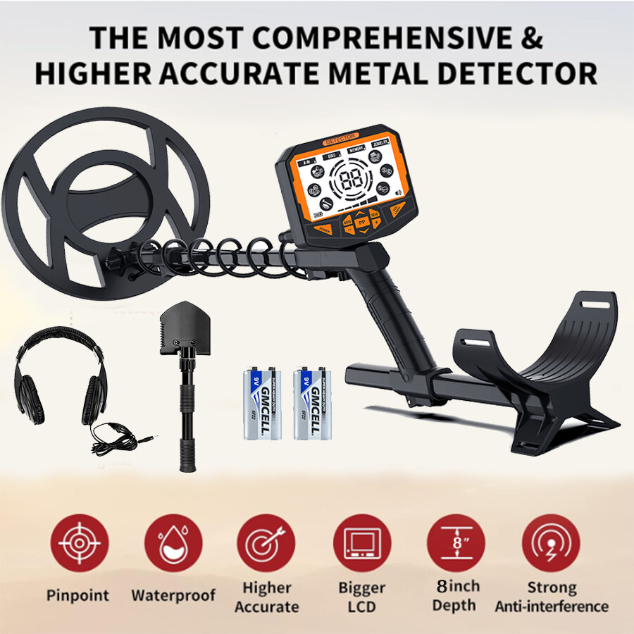 Multi-Frequency Metal Detector 10″ DD Coil Waterproof Bundle Detector for Adults