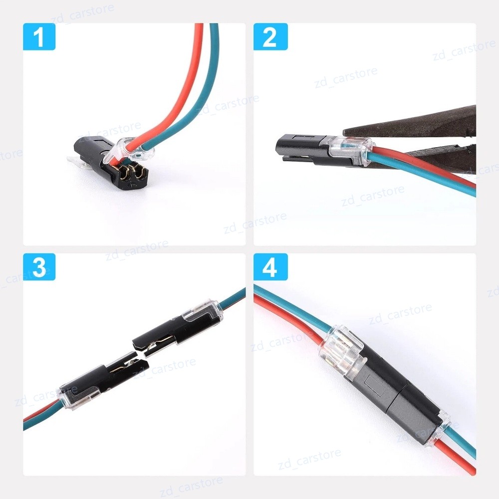 100pcs Double-Wire Plug-in Connector, Cable Clamp with Locking Buckle, AWG 18-22