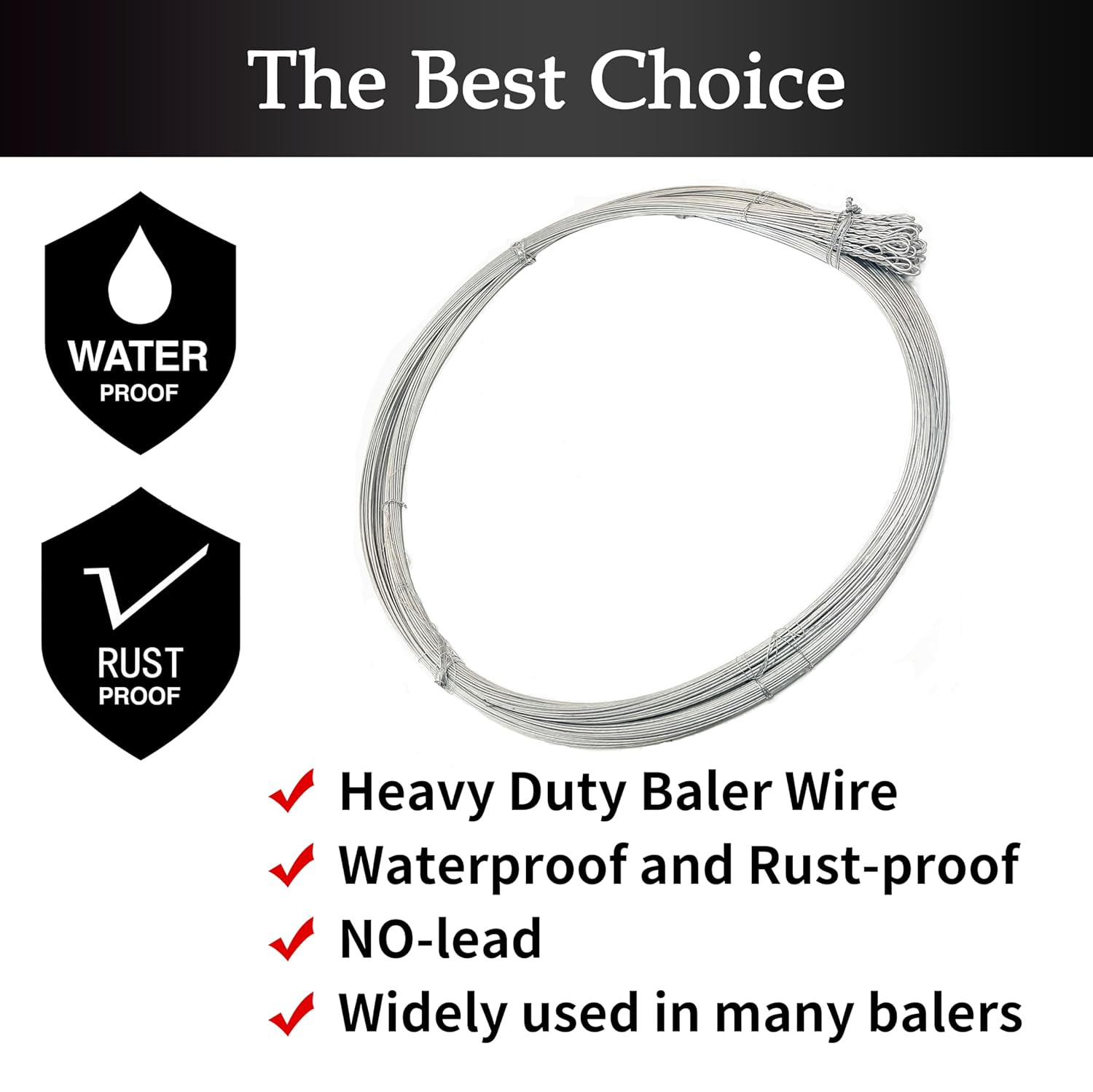 Baling Wire 14 Gauge 14 Ft 80Pcs,Baler Wire Ties Galvanized Steel High Strength
