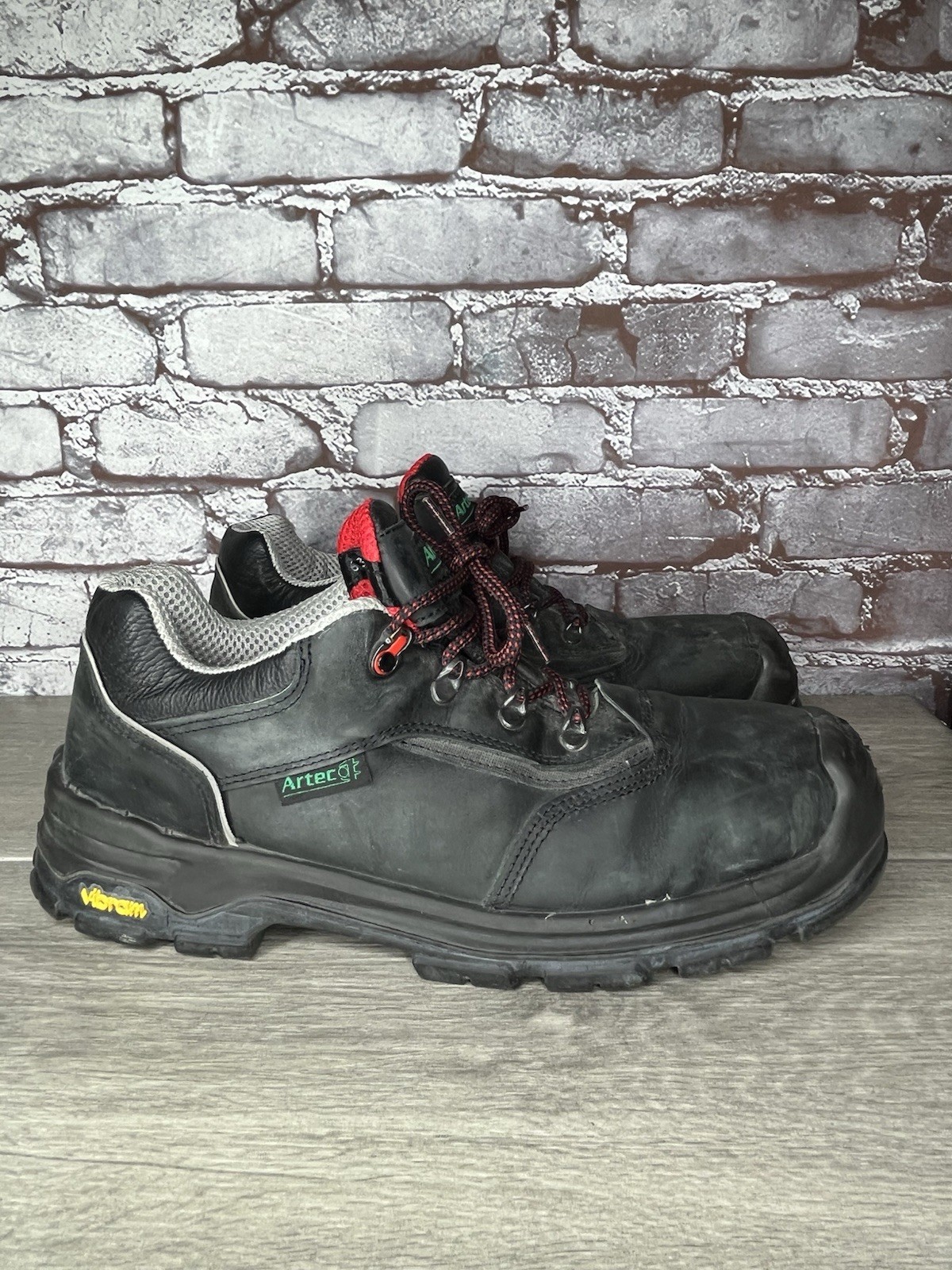 Artec Vibram Black Nubuck Industrial Steel Toe Work Shoes Men’s Sz 10.5M US/44EU