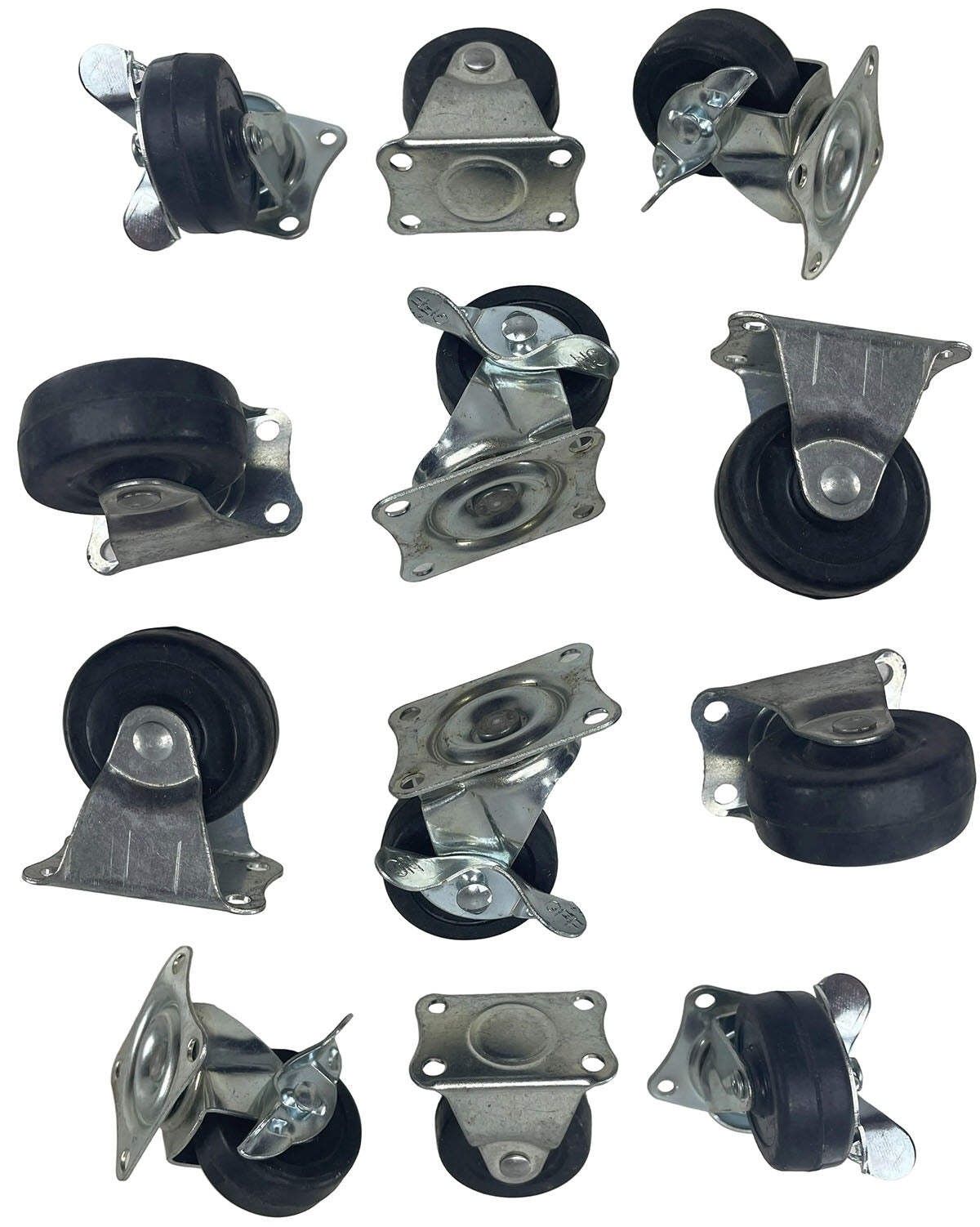 (12 PIECE) PROCRAFT 2″ Caster Kit – Includes: 6) Swivel w/ Brake + 6) Rigid