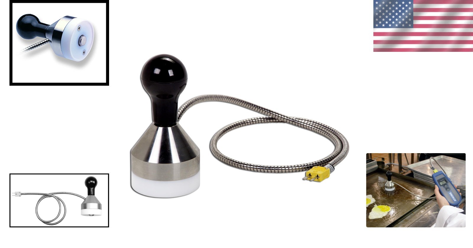 Type K Weighted Griddle Surface Thermocouple Probe -40 to 500°F Fast Readings