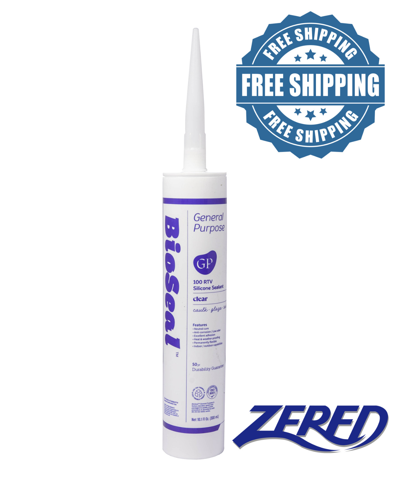 BioSeal Silicone Caulk Sealant Ge neral Purpose Waterproof/ No Odor – CLEAR