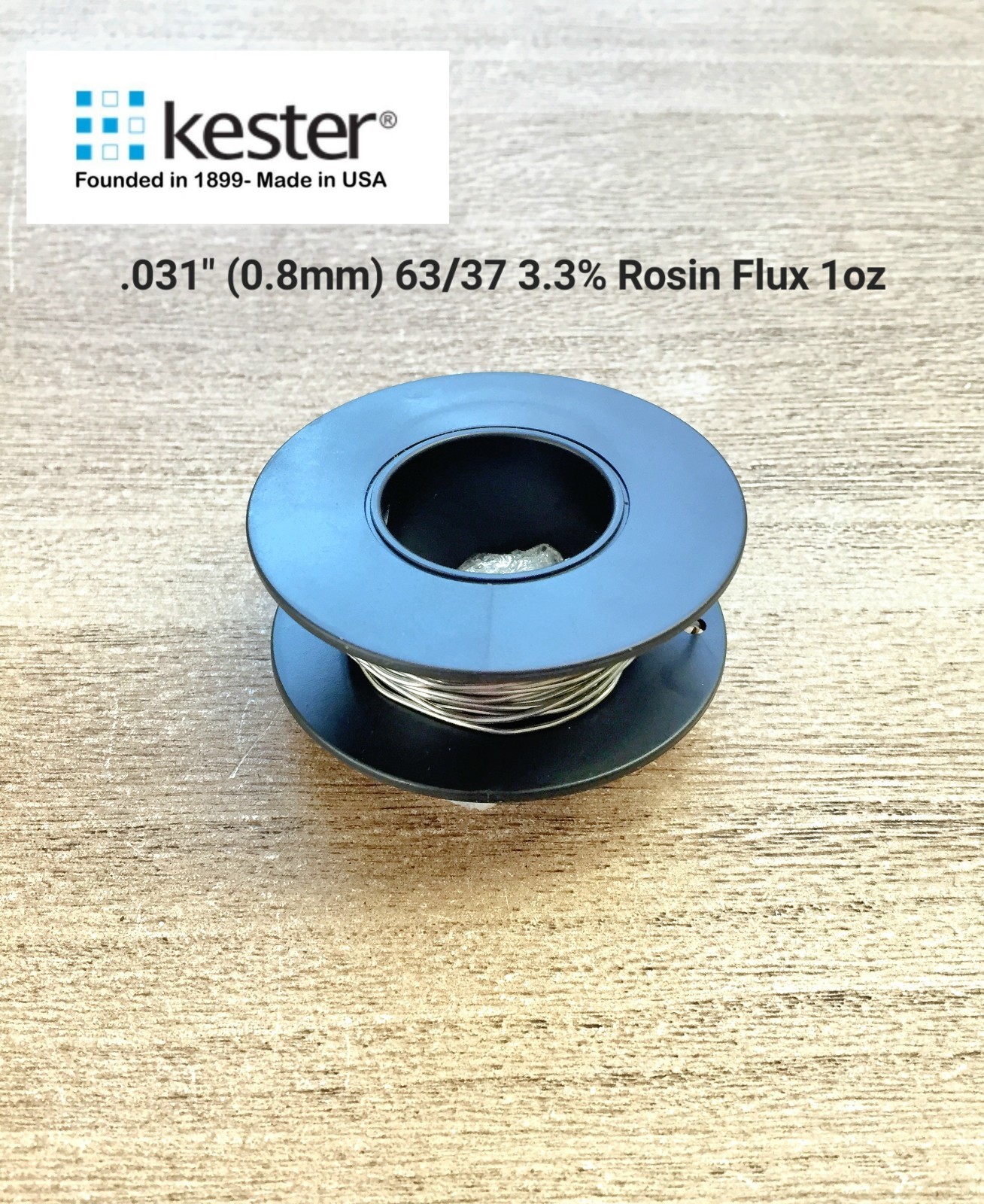 Kester 44 Rosin Core Solder .031 .8mm 63/37 Wire 3.3% Flux 1oz Bobbin Spool Roll