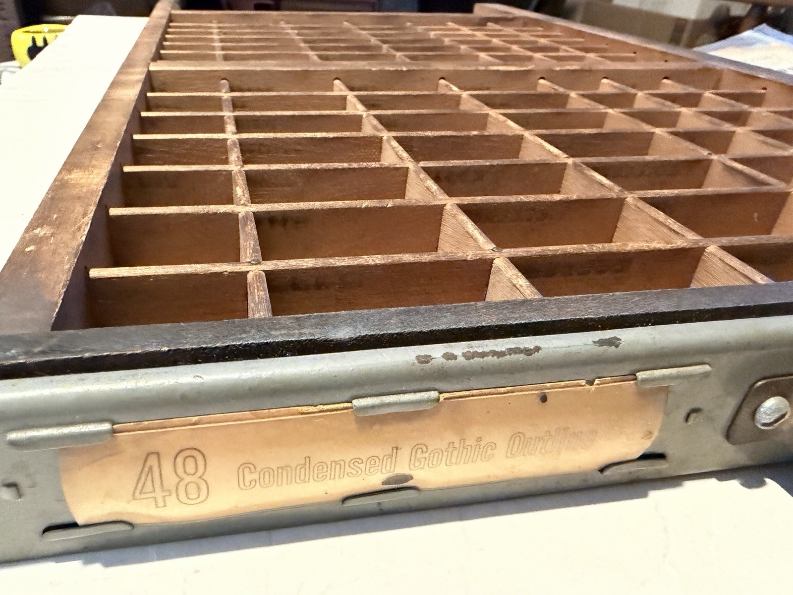 Ludlow Vintage Letterpress Printer Drawer Tray 27 X 16”-98 Spaces