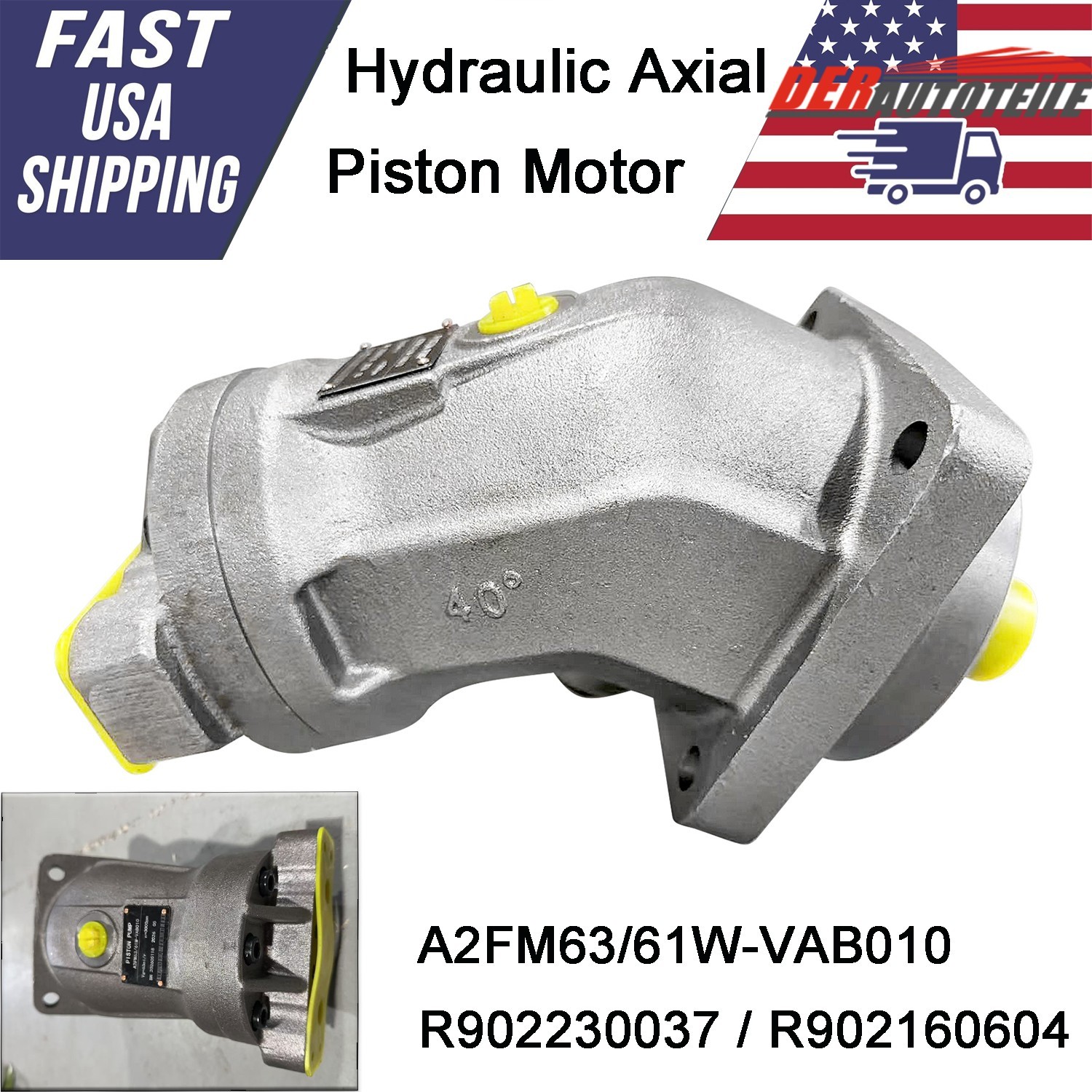 Replaces for Rexroth A2FM Axial Piston Fixed Motor A2FM63/61W-VAB010 A2FM63/61W