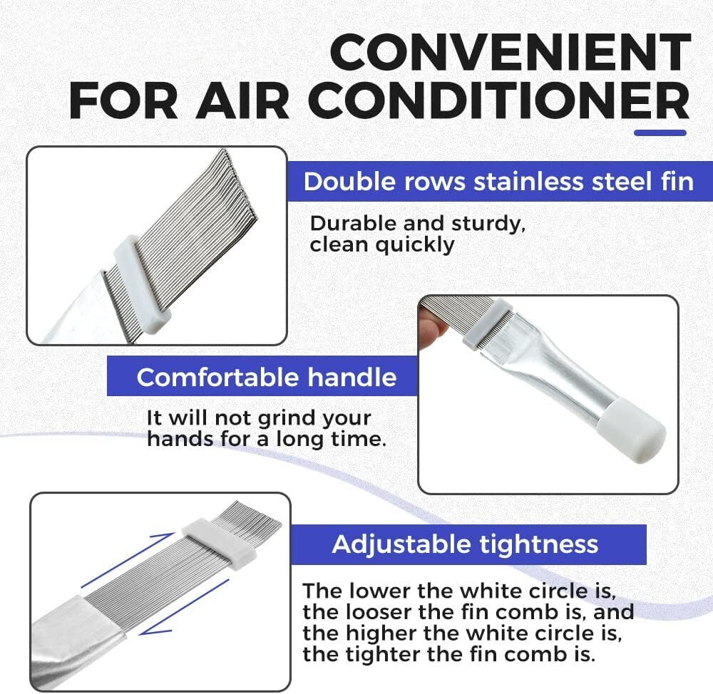 6PCs Repair Clean Tool Set Air Conditioner Fin Cleaner Set Fin Comb Condenser