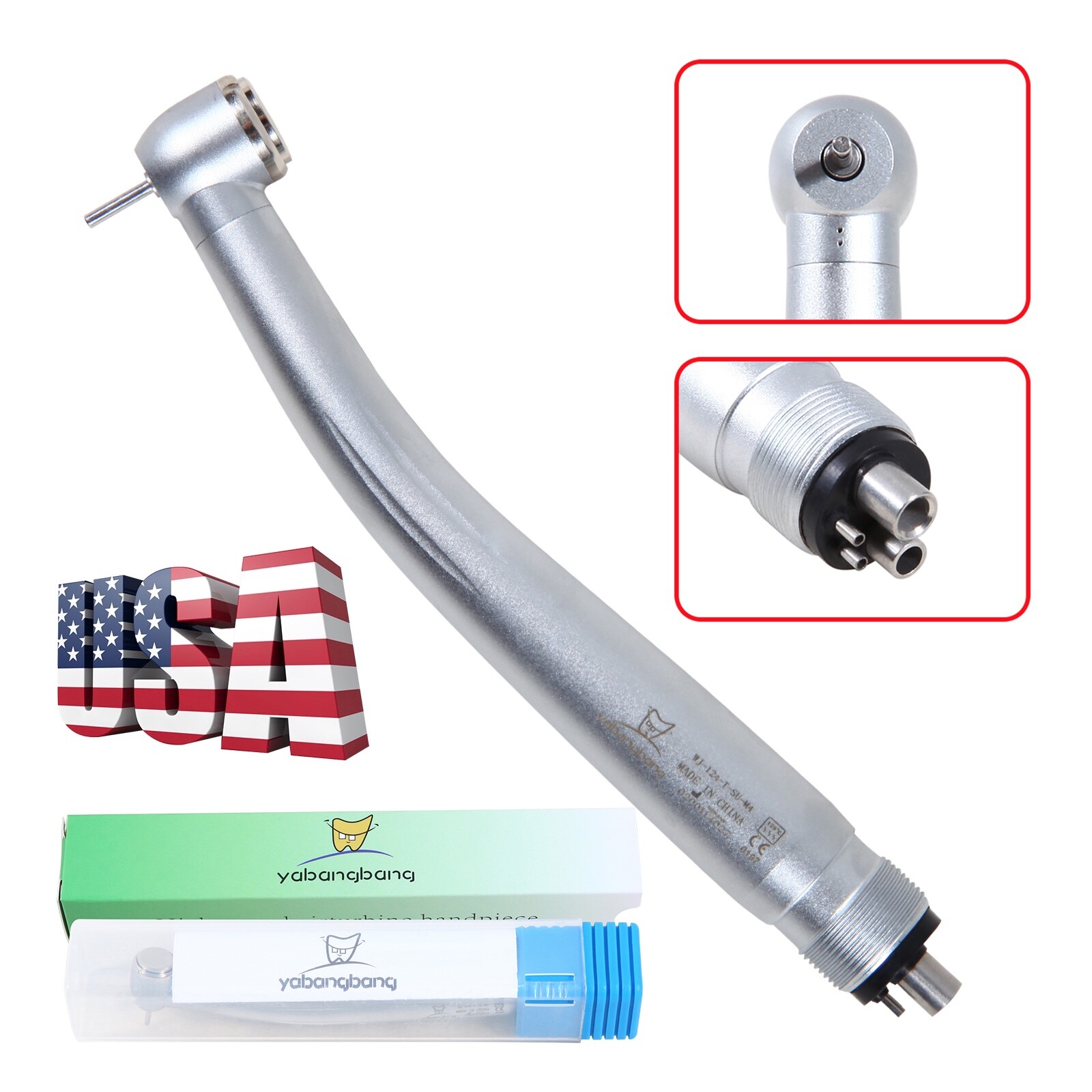 Dental High Speed Handpiece Turbine Push Button Single/Triple Way Spray 4 Holes