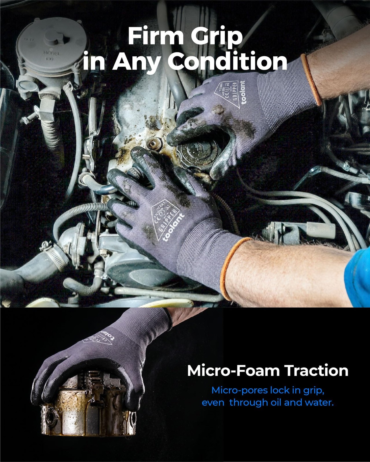 12 Pairs Work Gloves MicroFoam Nitrile Coated, 15 Gauge Breathable Nylon with…