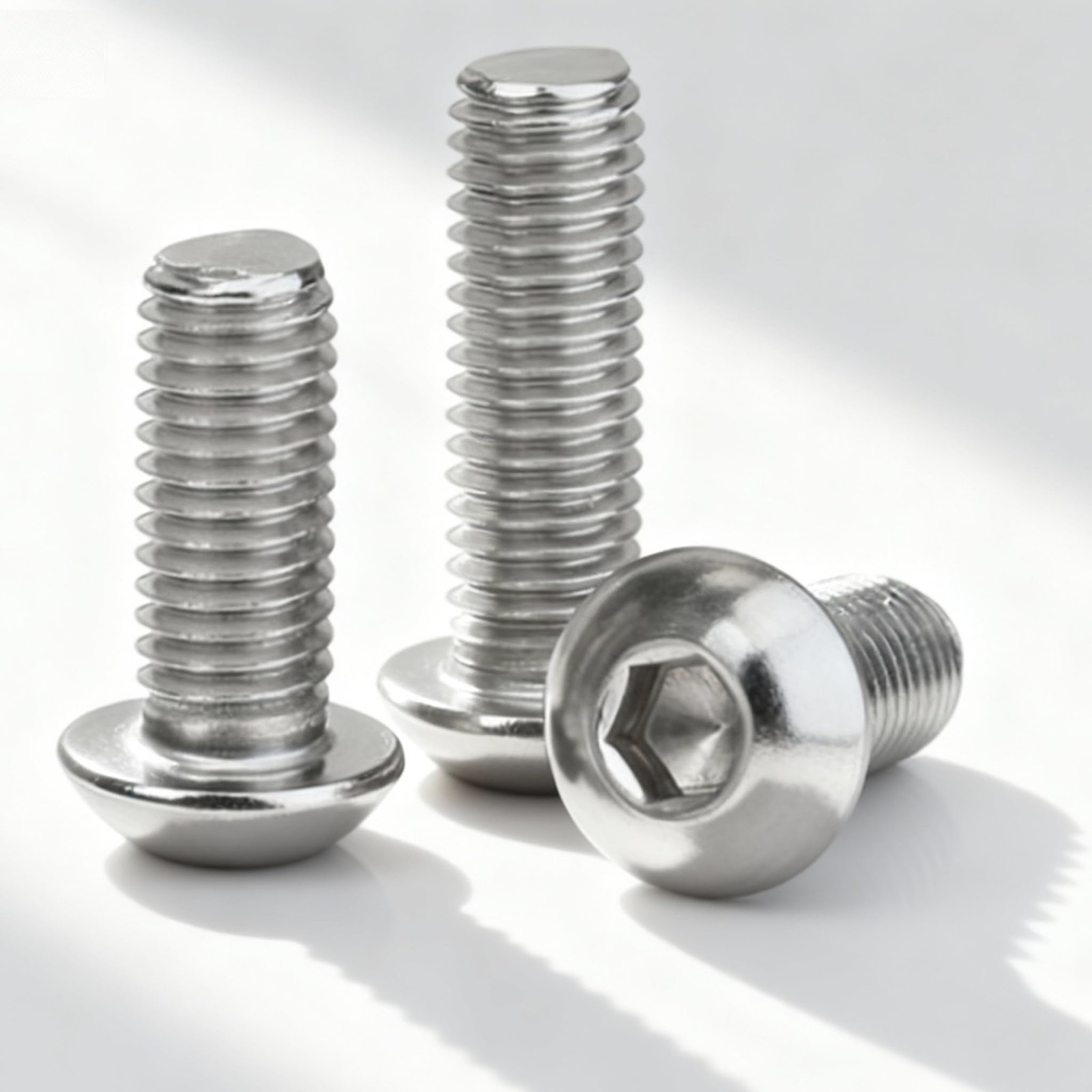1/4-20X1/2 Button Head Socket Cap Screws, 304 Stainless 1/4-20X1/2, Silver