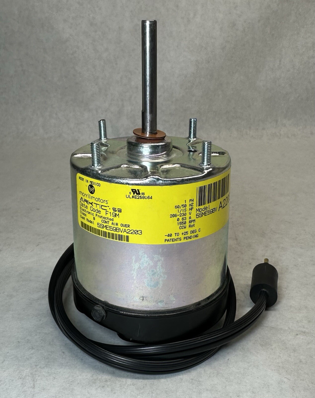 NEW Morrill Motors Arktic 59 Motor 5SME59BVA2203, 1/15 HP, 208/230V, 1550 RPM