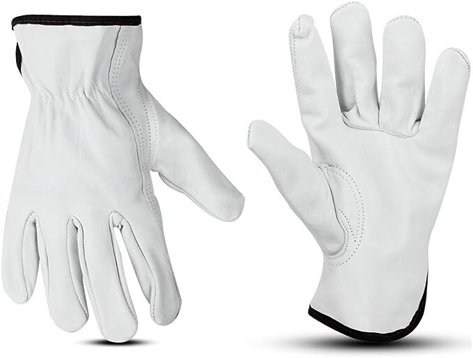 120 pairs Bulk Eco Grade Goat Leather Driver Safety Leather Gloves PPE Size L.