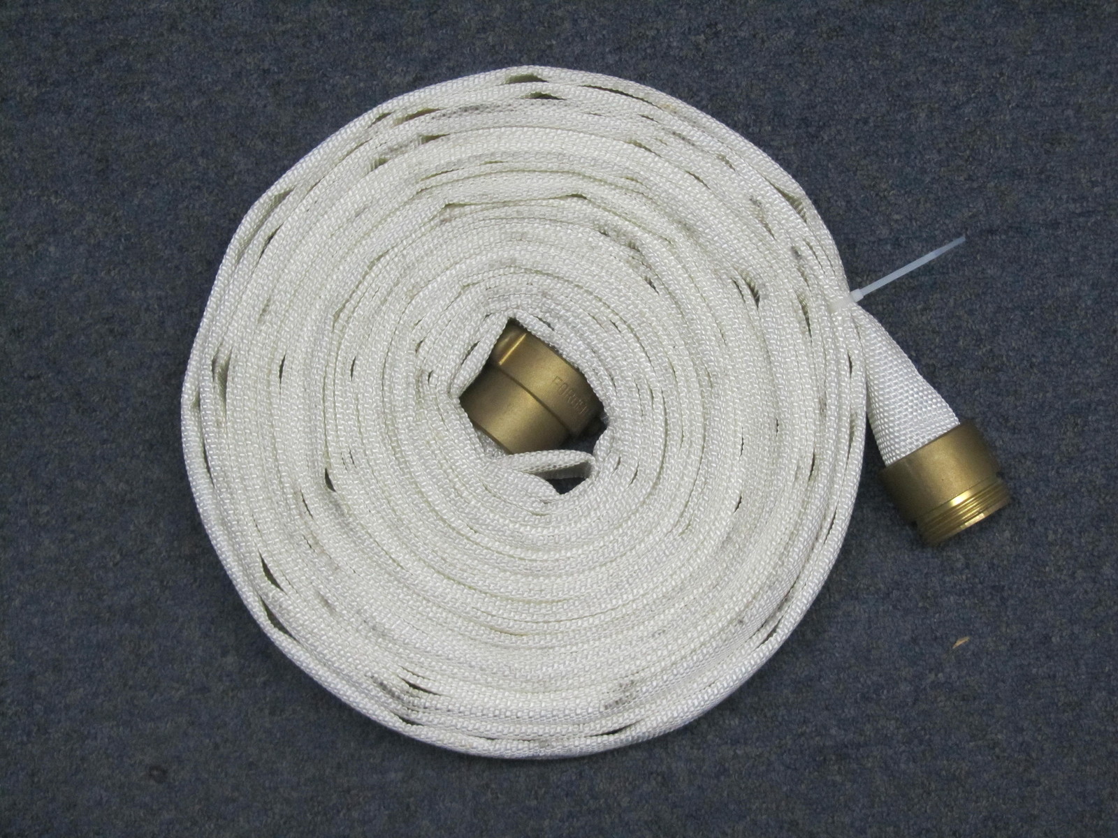 TWO-75FT X 1.5 IN NST FIRE HOSE (VERY GOOD CONDITION) w/ BRASS COUPLINGS