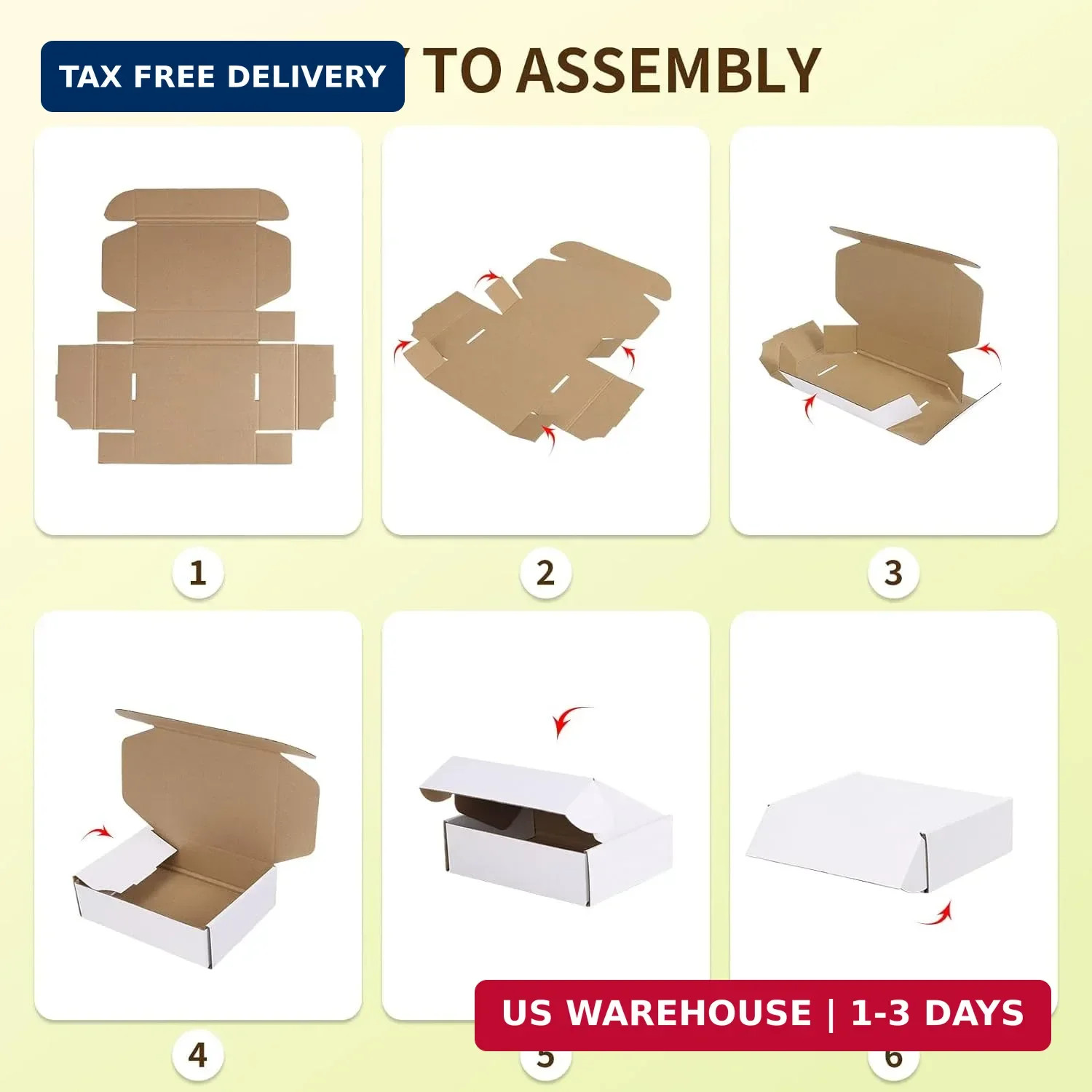 WIFTREY 7X5X2 Shipping Boxes Set of 30, 7X5X2 White Corrugated Cardboard Box for