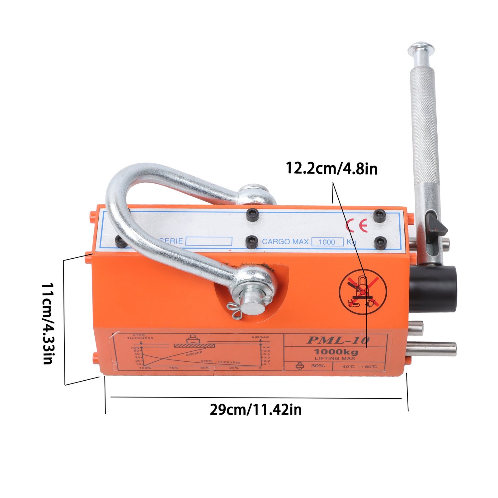 Neodymium Hoist Magnetic Lifter Lifting Magnet 2200Lbs/1000kg 2 Safety Factor