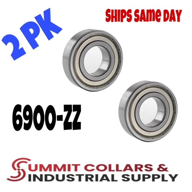 6900ZZ Deep Groove Double Shielded Ball Bearing 10mm x 22mm x 6mm (2pk)