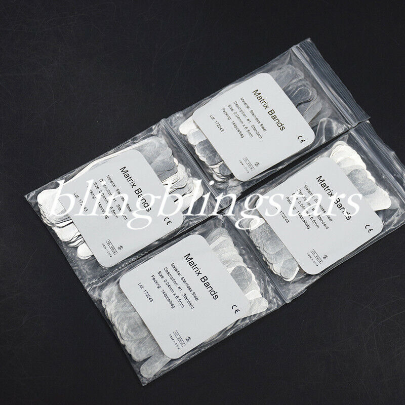 1# 2# 3# 13# Dental Stainless Steel Universal Tofflemire Matrix Bands 144Pcs/Bag
