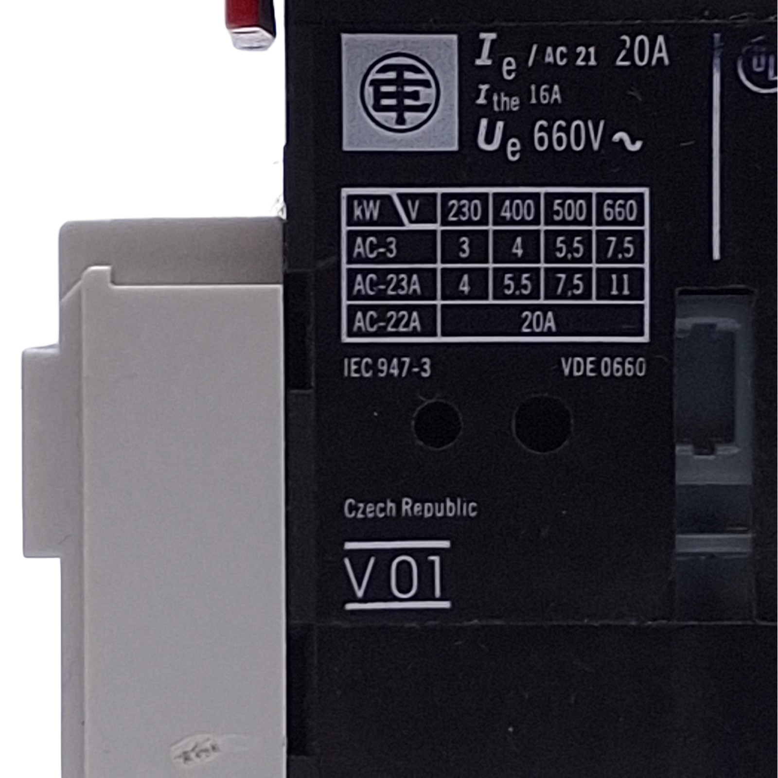 Telemecanique V01 Disconnect Switch 3-Pole, 20A, 660VAC, 3NO, DIN Rail Mount