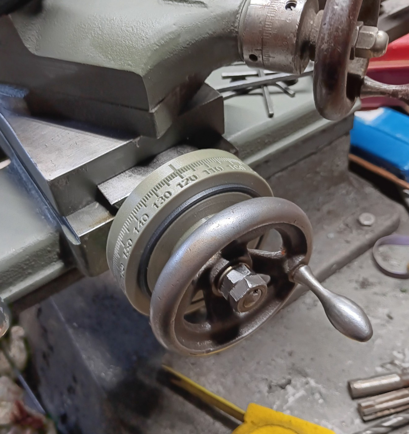 Logan 11″ Lathe Cross Feed Large 3.0″ dial 0-200 (Fits over ~1.750″ dial)