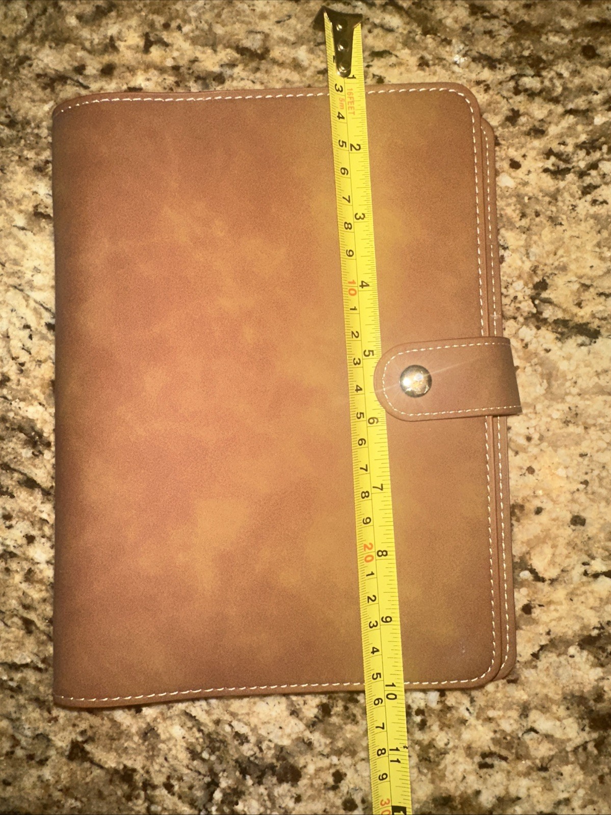 Vegan Leather Brown Diary/notebook With Plastic Pockets. Refillable