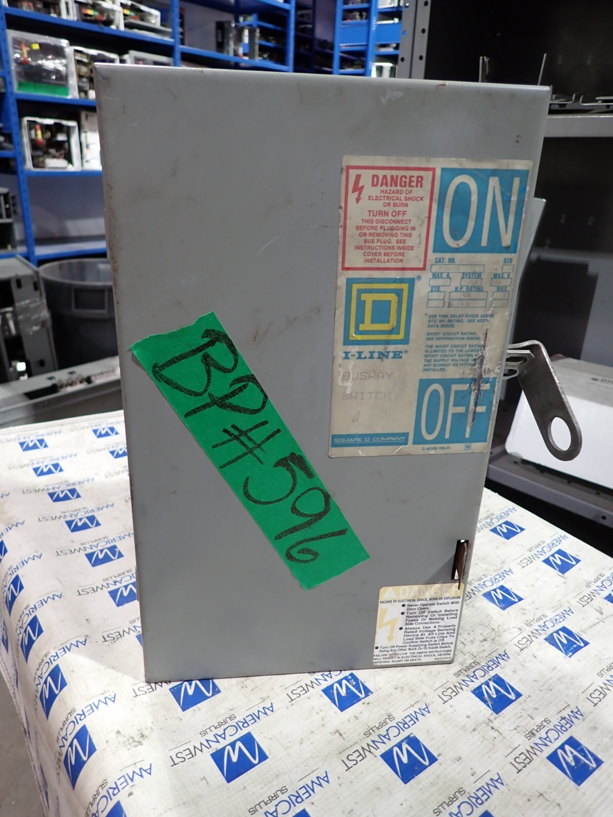 Square D PQ3603G 30 amp 600 volt Fusible 3 Phase 3 Wire 20 HP Bus Plug BP596