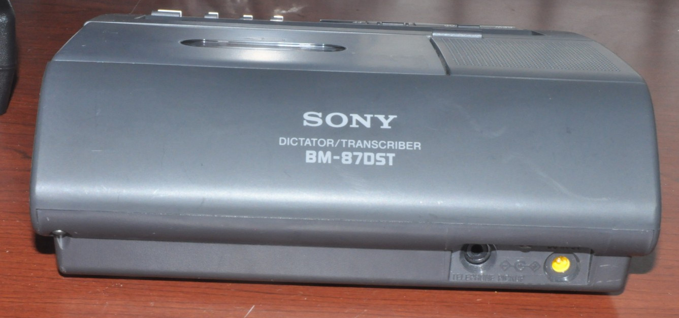 Sony BM-87DST Dictator/Transcriber Cassette Machine W/Pedal And AC Power Adapter