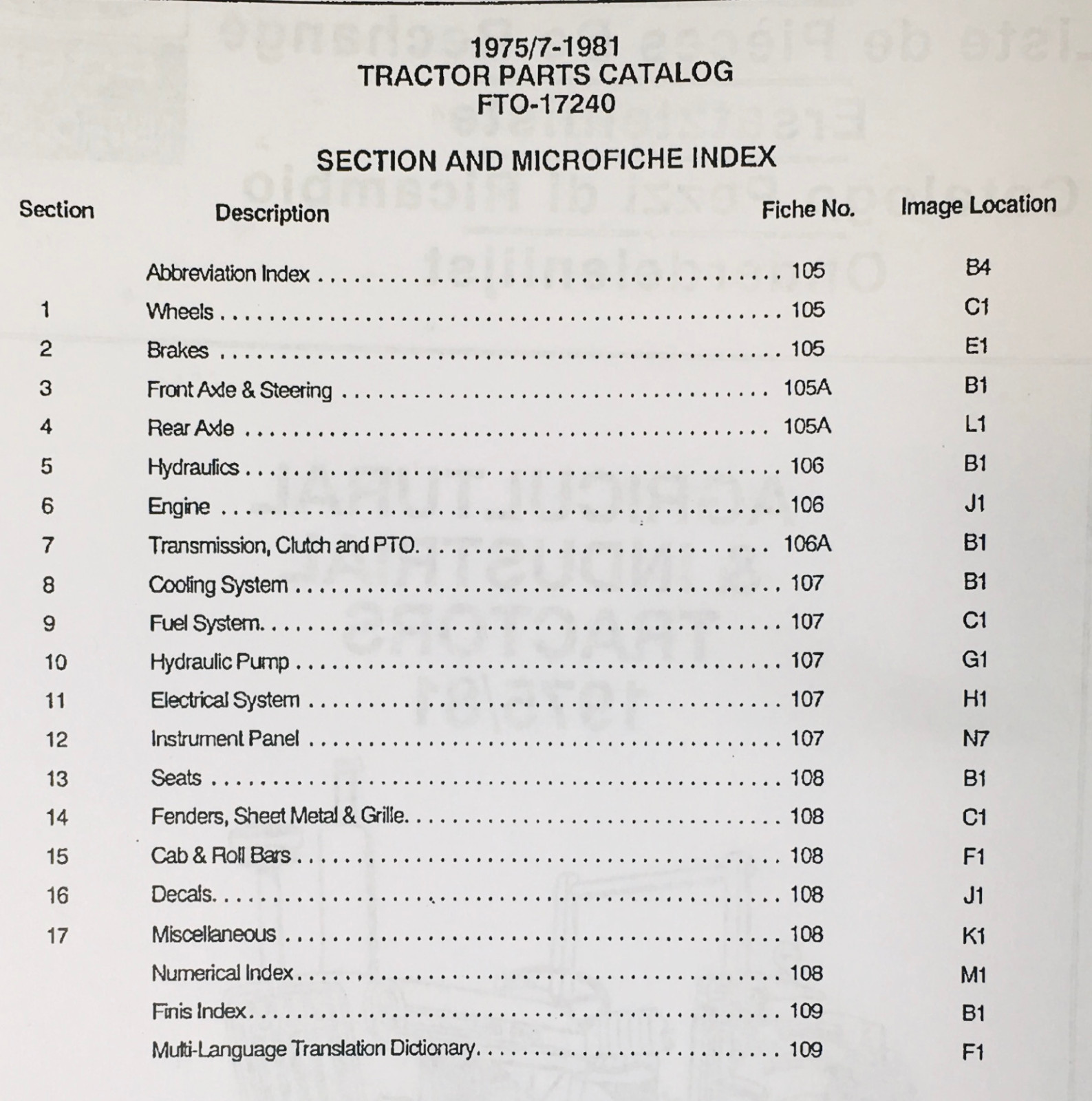 Ford 2600 3600 4600 6600 7600 Tractor Ag & Industrial Parts Manual Catalog Book