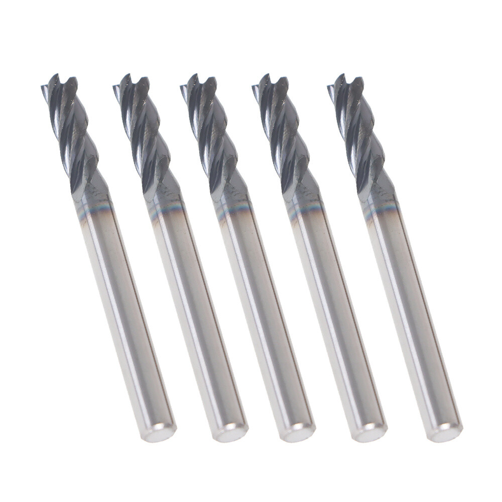 5Set 3/16″ 4 Flute 2″ Overall Length Regular Carbide End Mill TiALN COATED New