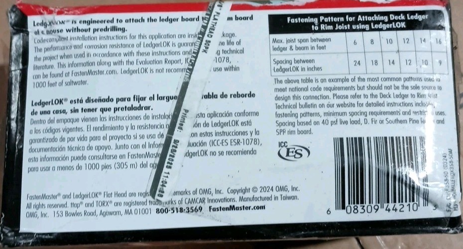 (48) FastenMaster LedgerLok 3-5/8 Flat Head Wood Screw(s)