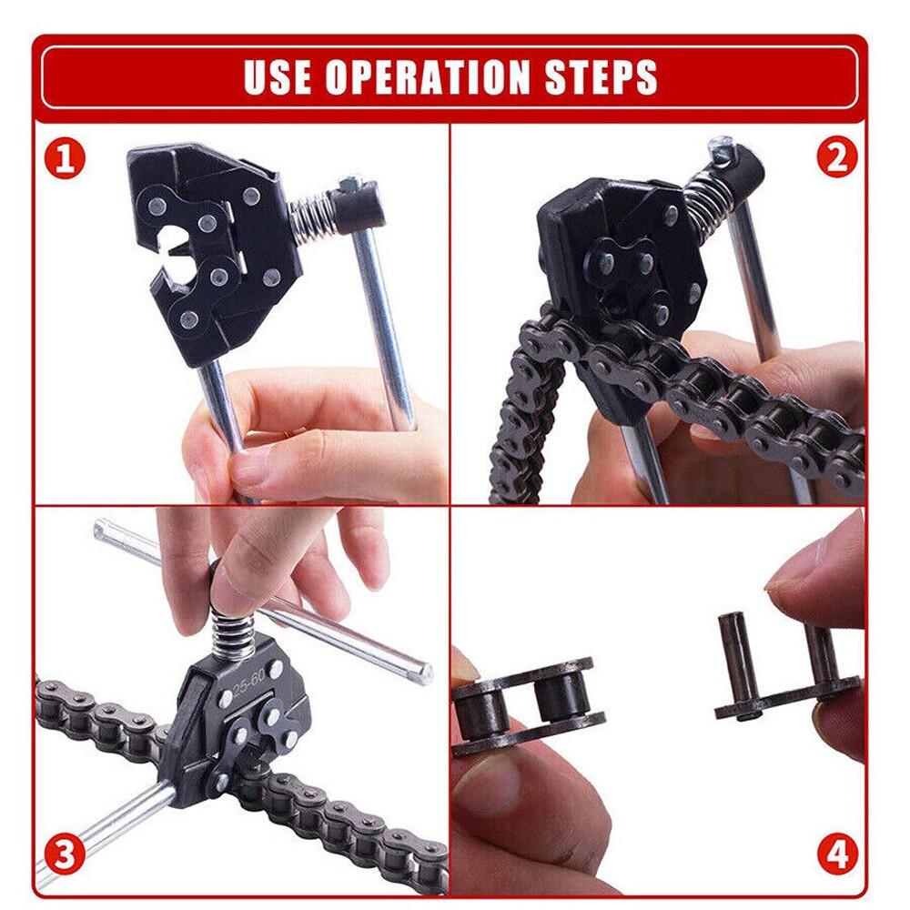 25-60 Chain Detacher Breaker Roller Chain Tools Kit for Motorcycle Go-Kart ATV