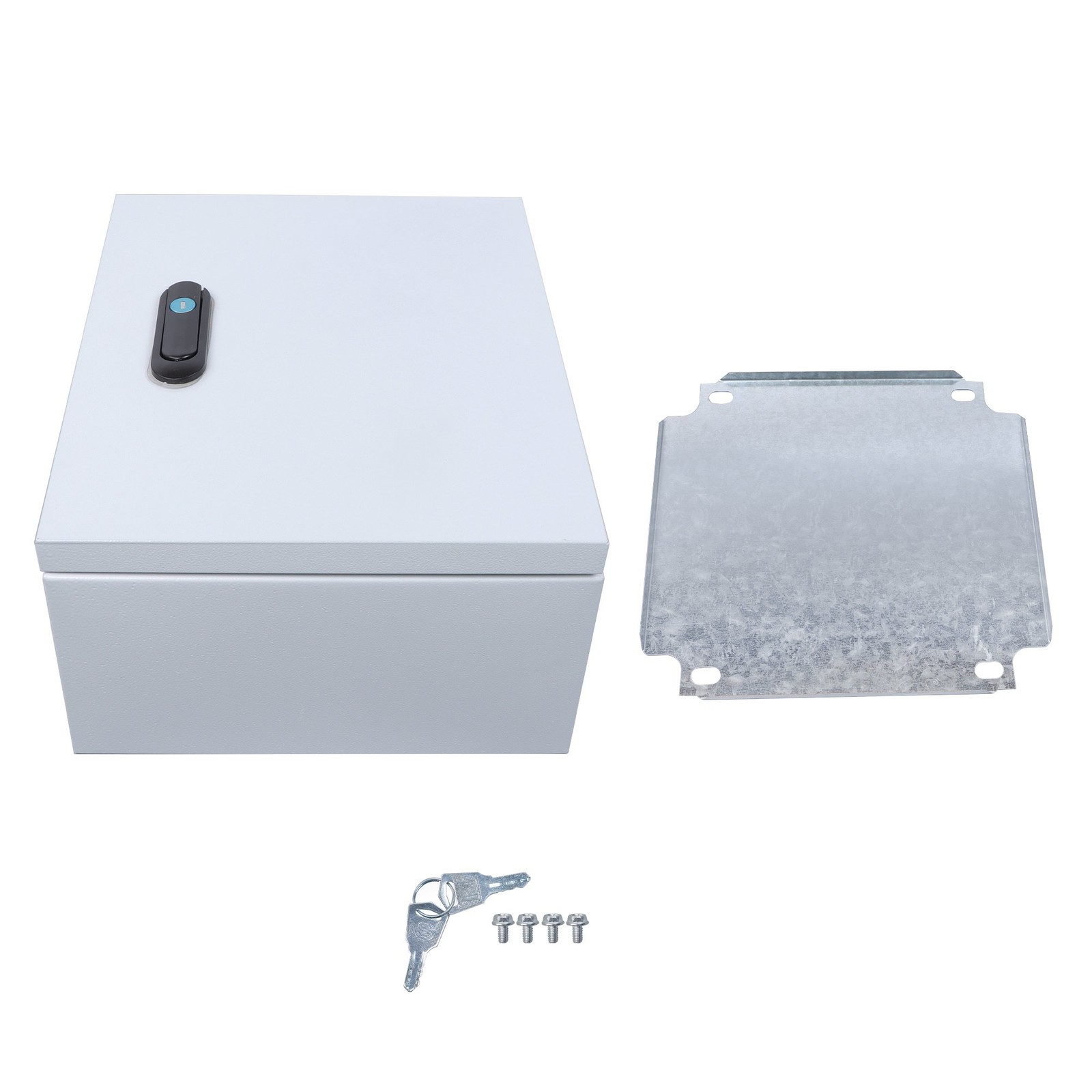 NEMA 4X Steel Electrical Box, IP66 Waterproof Lockable w/Mounting Plate12x10x6″