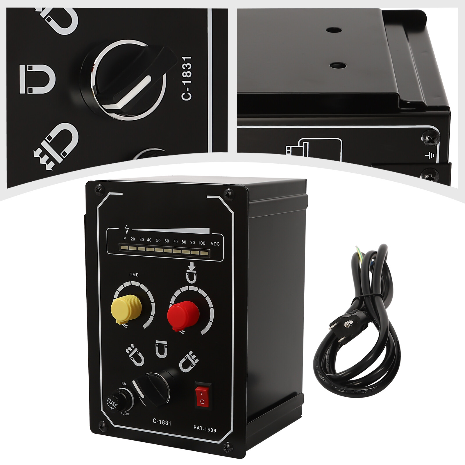 Electro Magnetic Chuck Controller 0-100V 5A DC Magnetic Force Adjustable 110V
