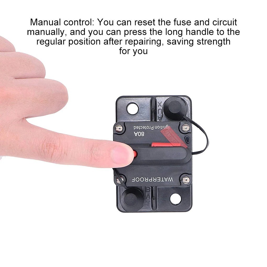 Waterproof Car Circuit Breaker Fuse Reset 30-300 Amp 12V-48V DC Car Boat Auto