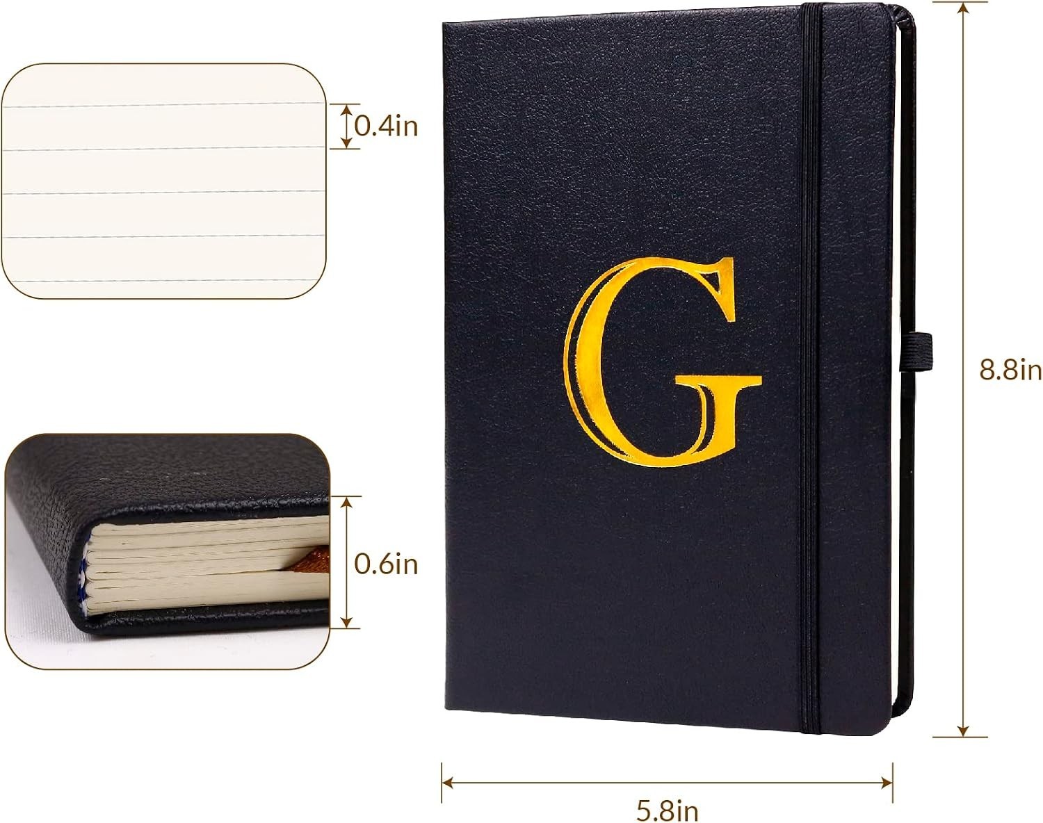 Elegant A5 Business Journal with Ribbon Bookmark & Custom Initials – 200 Pages